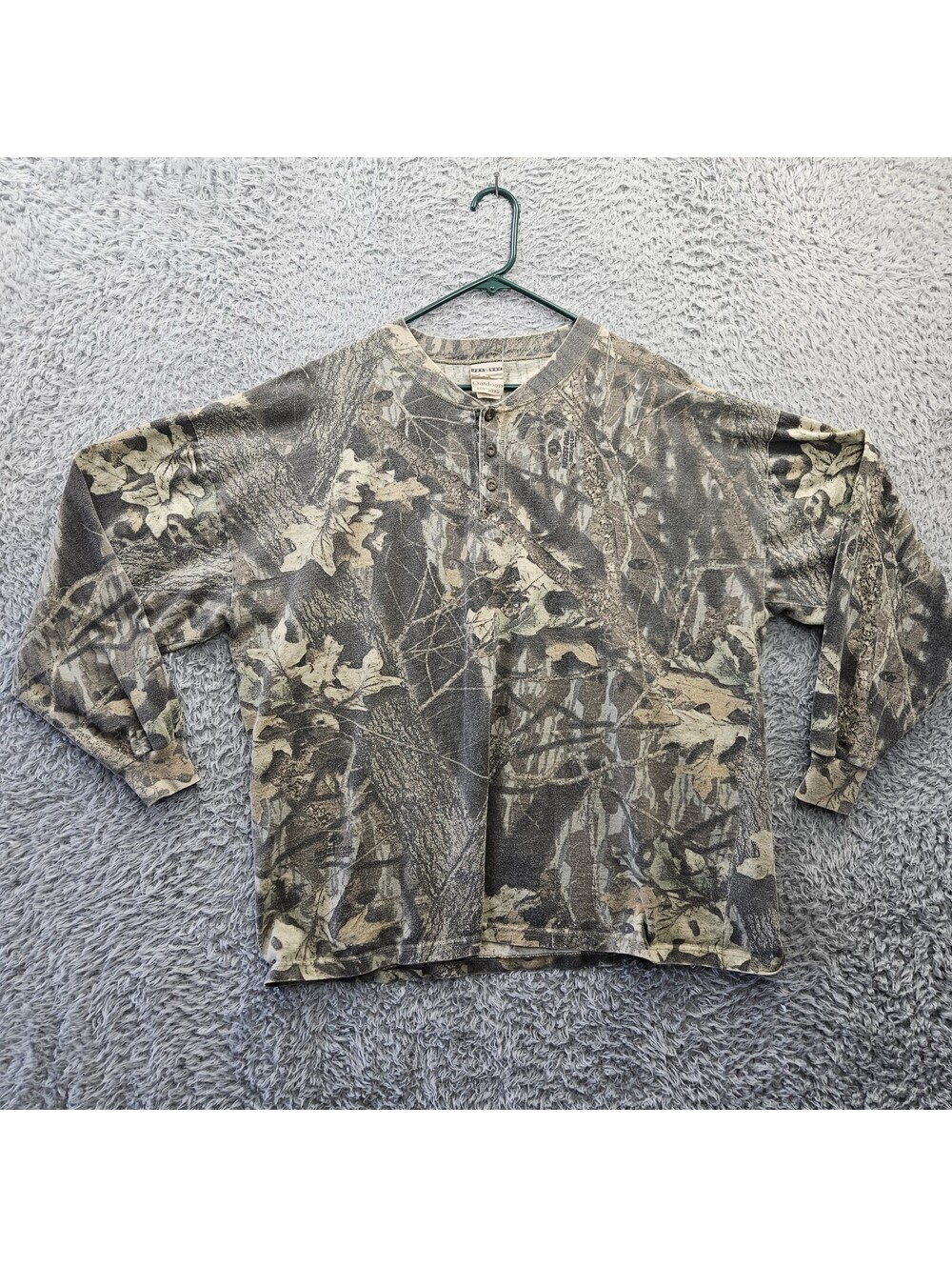 JERZEES Vintage Camouflage Long Sleeve T Shirt Men 2XL Mossy Oak Break Up USA